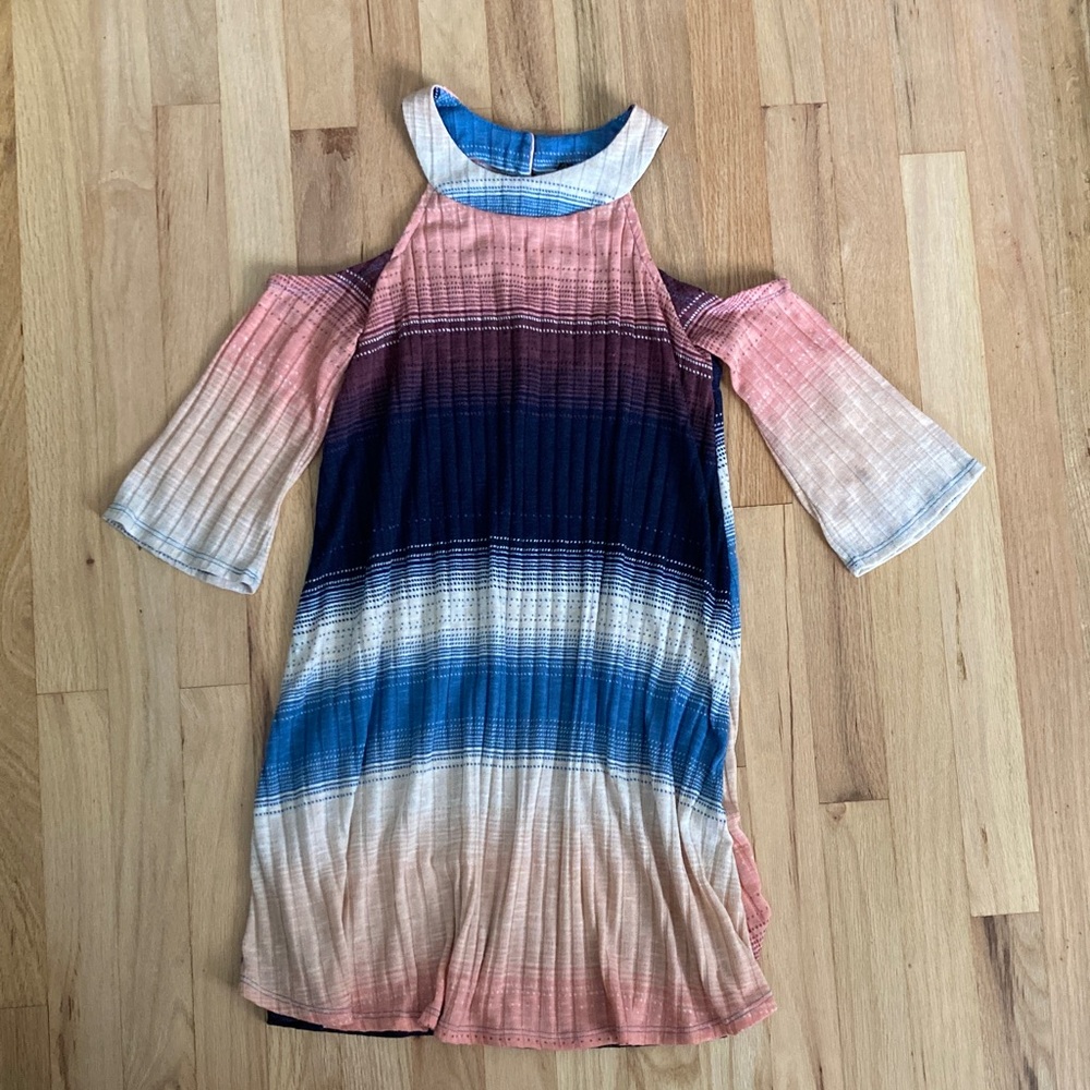 Blue, Pink, & Cream Patterned Dress
